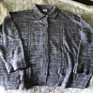 New Avon blue button down sweater